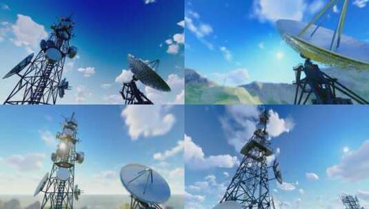 雷达信号塔发射信号高清在线视频素材下载