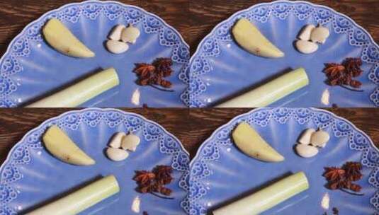 葱姜蒜花椒大料各种香料高清在线视频素材下载