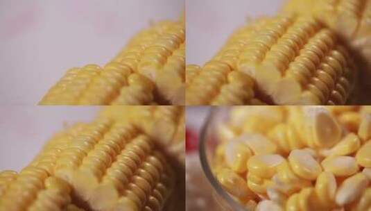 【镜头合集】剥玉米穗玉米粒高清在线视频素材下载