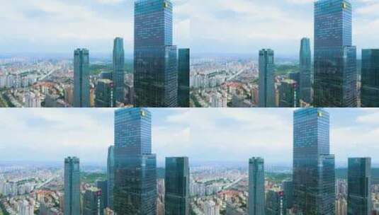 广西南宁东盟商务区商业中心高楼大厦航拍高清在线视频素材下载