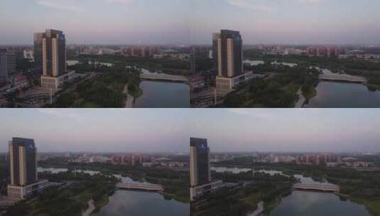 4K郑州市龙子湖城市建筑航拍高清在线视频素材下载