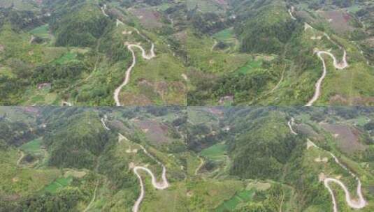 福建德化传媒山路山村十八格盘山公路高清在线视频素材下载