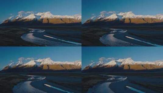 新西兰雪山极光星空航拍延时高清在线视频素材下载