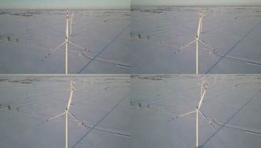 波兰郊区的发电风力发电厂高清在线视频素材下载