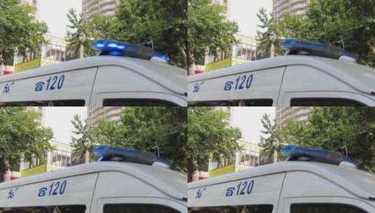 上海120救护车4K实拍高清在线视频素材下载