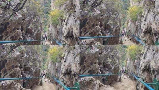 济南驴友徒步旅行胜地，藏龙涧观景台高清在线视频素材下载