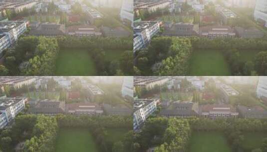 上海徐家汇全景 交通大学4K航拍高清在线视频素材下载