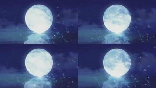 明亮皎洁的大月亮舞台背景高清在线视频素材下载