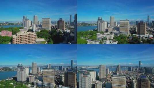 厦门航拍城市建筑风光高清在线视频素材下载