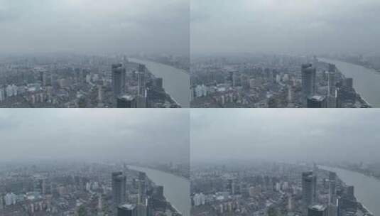 上海北外滩阴天航拍空镜高清在线视频素材下载