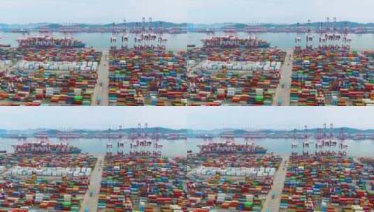 港口码头集装箱物流-科技港口智慧物流高清在线视频素材下载