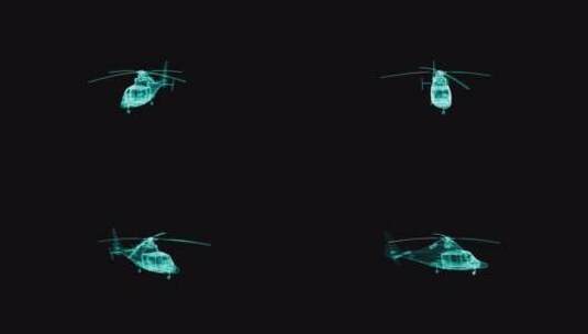 直升机飞行01救援 直升机线框直升机特效高清在线视频素材下载