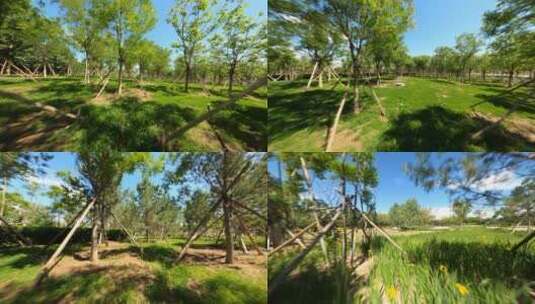 城市边界的绿植公园高清在线视频素材下载