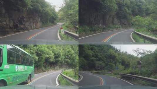 山村乡间道路自驾游车内第一视角实拍高清在线视频素材下载