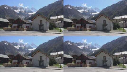 阿尔卑斯山脚下的村庄高清在线视频素材下载