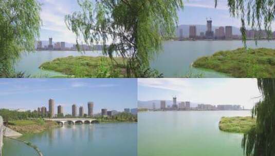 九江八里湖公园高清在线视频素材下载