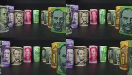 主流钞票展示动画高清在线视频素材下载