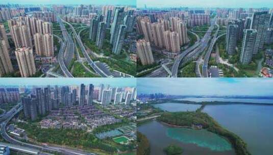 武汉东湖周边建筑高清在线视频素材下载