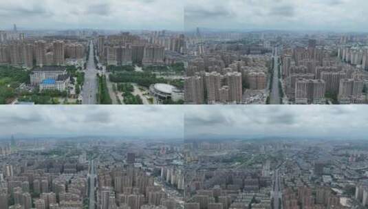 4K高空远眺宁乡市城区高清在线视频素材下载