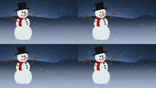 圣诞节雪人背景高清在线视频素材下载