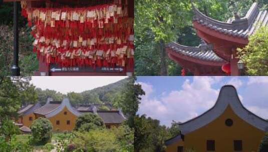 杭州西湖三天竺法镜寺古建筑4K实拍视频高清在线视频素材下载