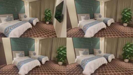 商务酒店标准客房高清在线视频素材下载