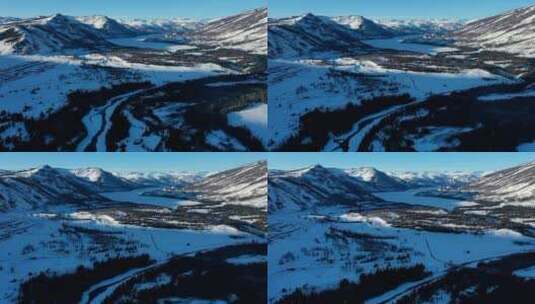 新疆阿勒泰喀纳斯冬季4K（可商用）高清在线视频素材下载
