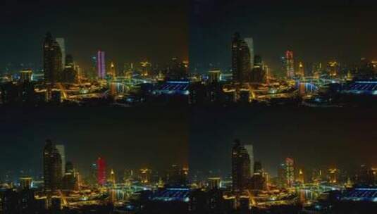 4K天津津湾广场城市海河全景风光延时高清在线视频素材下载