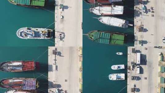 停泊在码头的船只高清在线视频素材下载