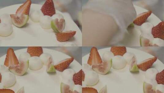 装饰水果奶油蛋糕高清在线视频素材下载