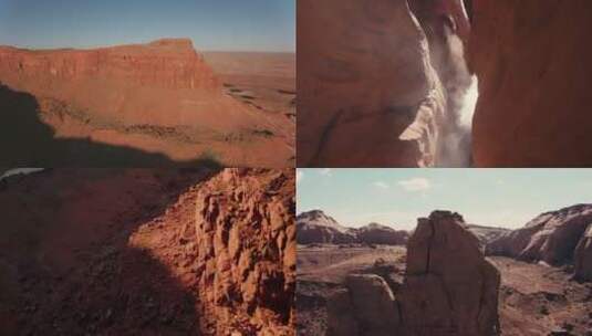 地理宣传片合集 雅丹地貌沙漠沙丘山谷震撼航拍高清在线视频素材下载