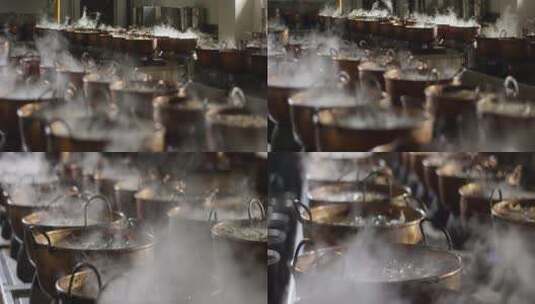 铜锅熬煮中药6高清在线视频素材下载