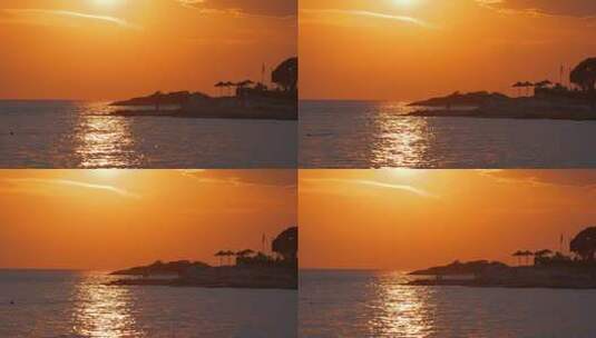 夕阳海边海水高清在线视频素材下载