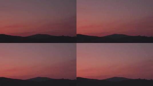 实拍黎明前橘色天空，月牙高清在线视频素材下载