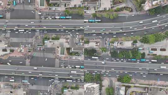 福州城市交通俯拍道路车辆车流航拍城市道路高清在线视频素材下载