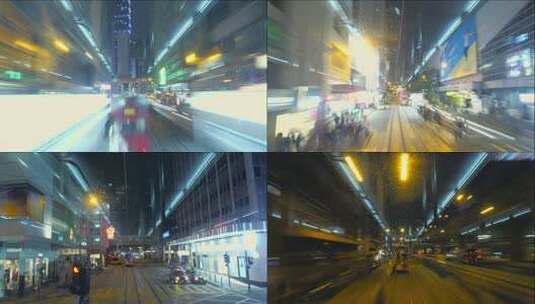 香港夜景车流延时摄影高清在线视频素材下载