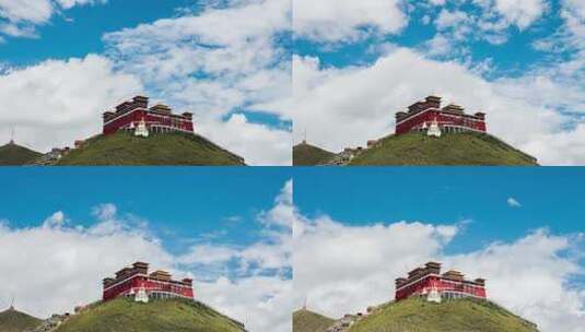 青海玉树结古寺流云延时风景延时高清在线视频素材下载