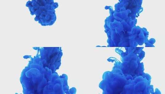 蓝色墨水水爆炸高清在线视频素材下载