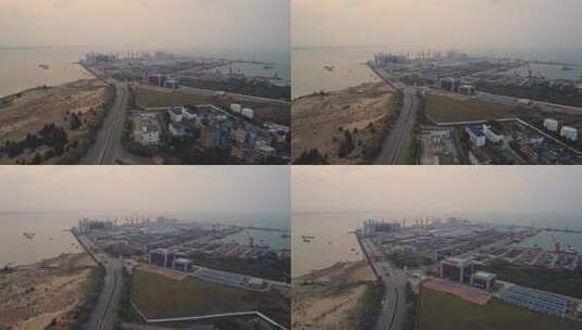 海南澄迈县马村中海石油码头高清在线视频素材下载