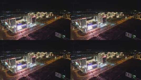 原创 内蒙古兴安盟乌兰浩特城市夜景航拍高清在线视频素材下载