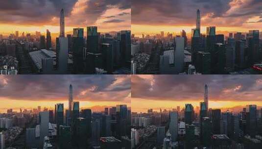 4K航拍延时-深圳福田CBD平安大厦高楼群高清在线视频素材下载