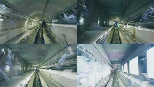 地铁隧道，地下轨道4k视频素材高清在线视频素材下载