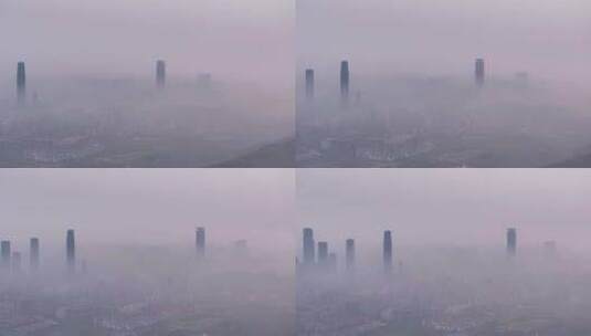 4K广西南宁城市雾霾风光高清在线视频素材下载