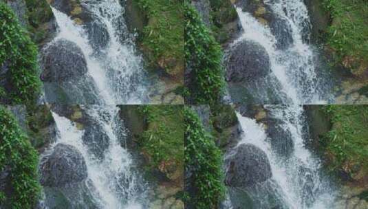 自然小瀑布流水高清在线视频素材下载