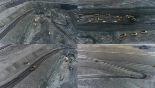 采矿场、露天矿、巨大的矿场机械开采矿高清在线视频素材下载