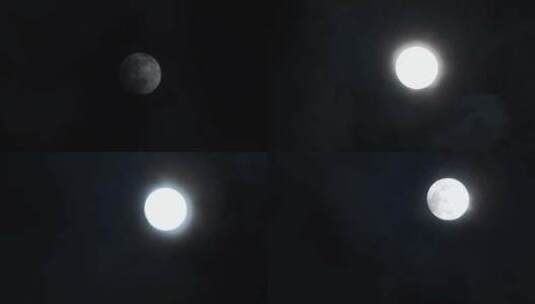 月亮乌云延时夜晚云朵遮月云层飘动恐怖素材高清在线视频素材下载
