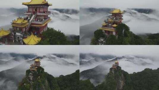 雨后秦岭南五台绝美云海高清在线视频素材下载