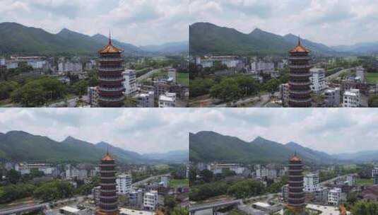 夏天郴州桂东沙田长征革命纪念宝塔4高清在线视频素材下载