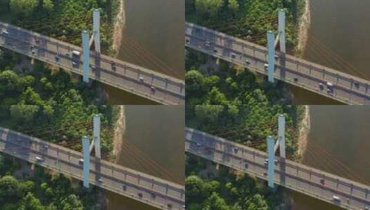 现代斜拉桥的交通镜头高清在线视频素材下载