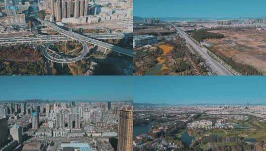 昆明城市多镜头多地点航拍高清在线视频素材下载